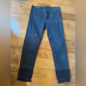 Lilly Pulitzer fringe bottom black jean